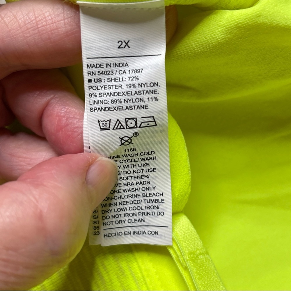 Old Navy Active 2X Womens Activewear Top Sports Bra Neon Built In Bra - Picture 12 of 15